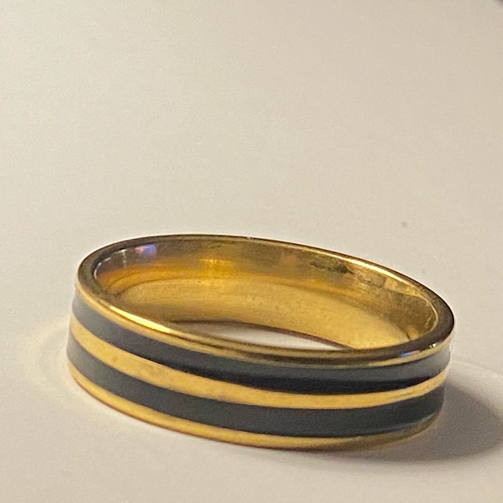 3/25 Stainless Steel Band Ring wedding black - Picture 3 of 16
